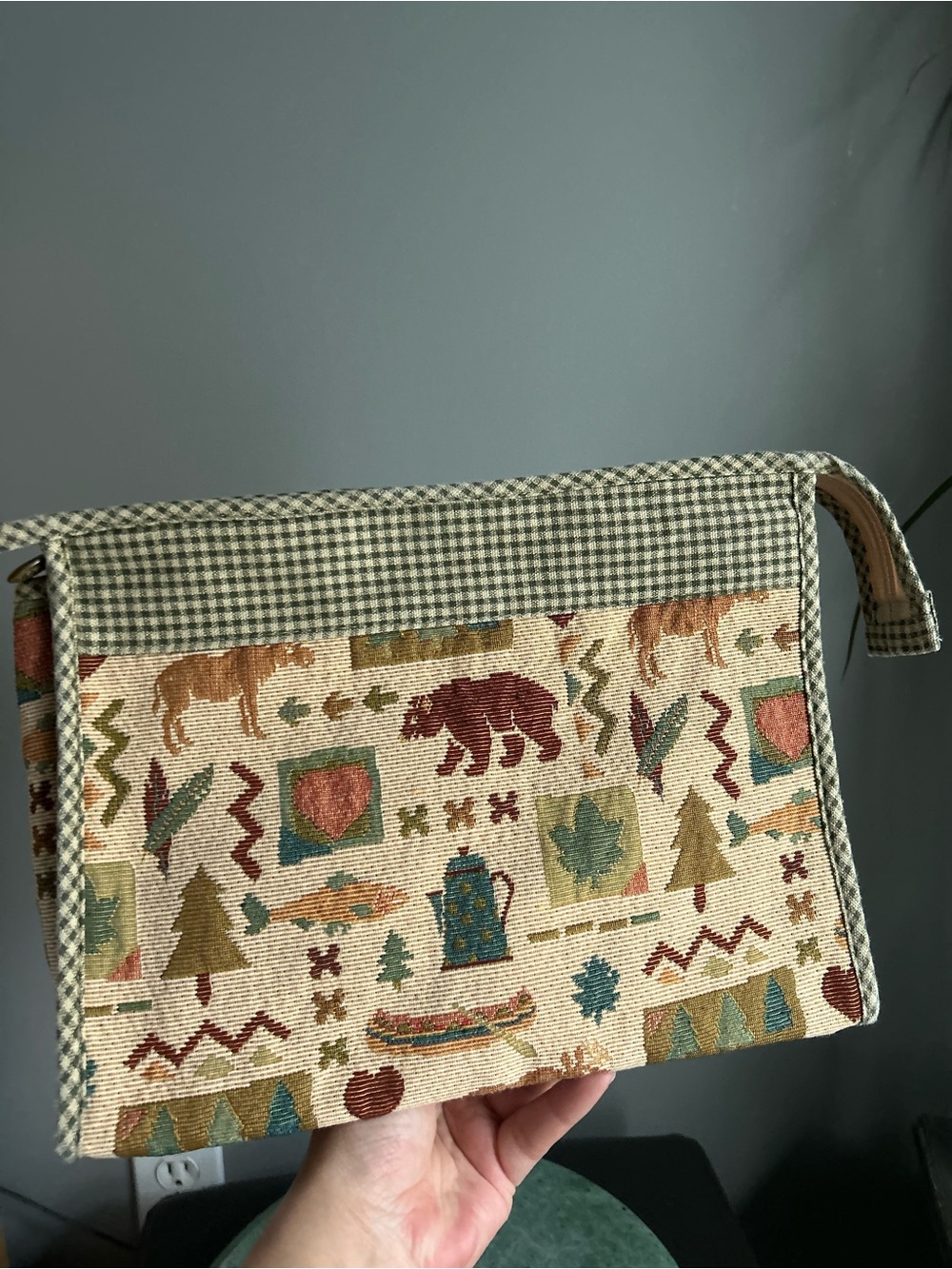 MAGGIB Vintage Woodlands Print Textile Cosmetic Bag with Lined Interior - Picture 15 of 15